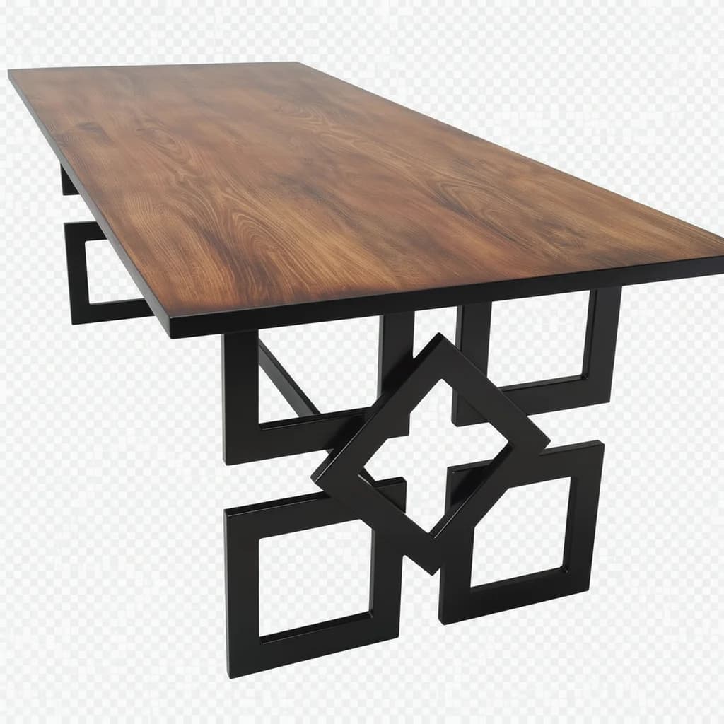 Dekorativ Yemək Masası — Geometrik Baza