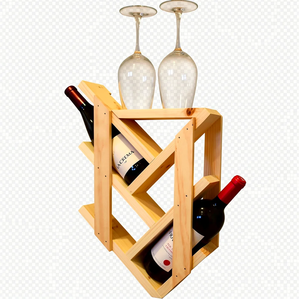 Kompakt Ağac Şərap Rəfi
